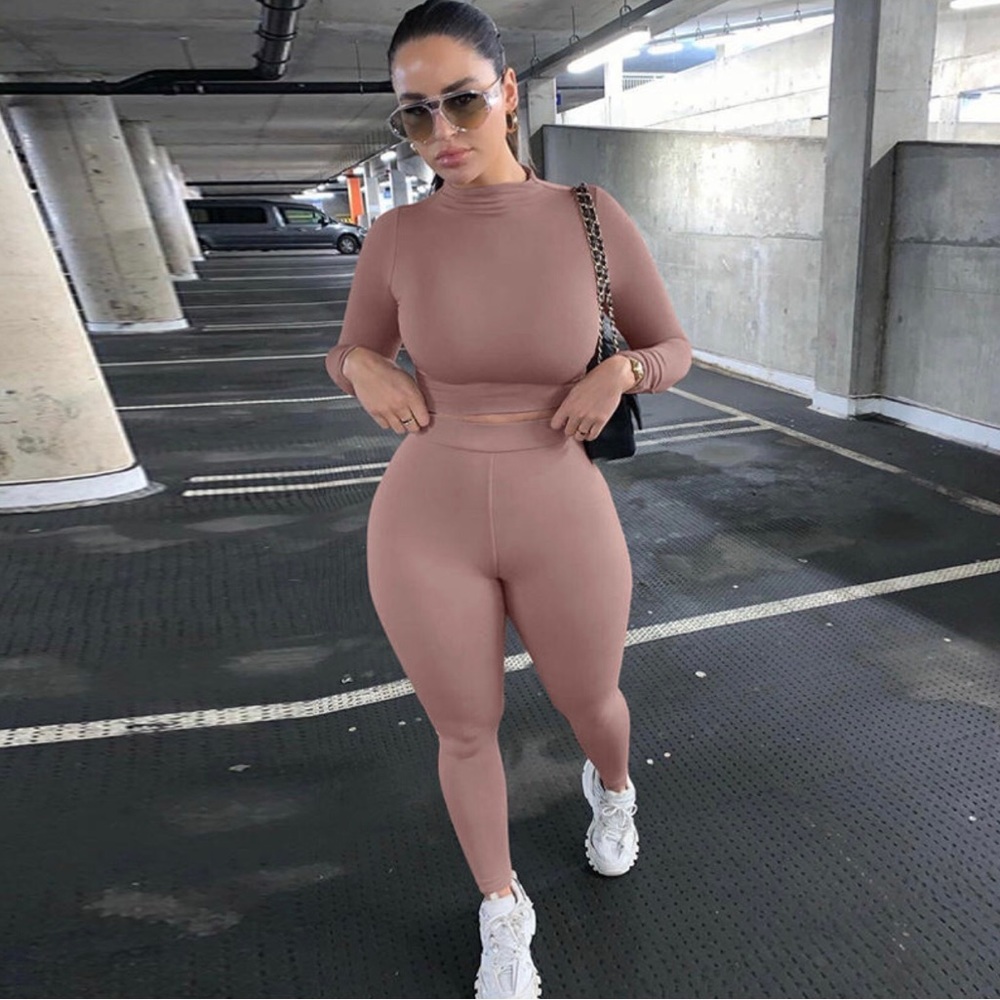2 piece jumpsuit Tan